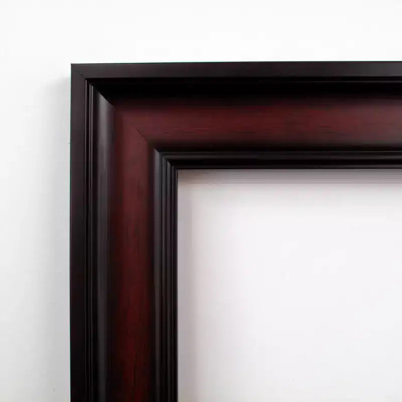 Specchio da Parete con Cornice in Legno di Ciliegio, Smussato, Singolo