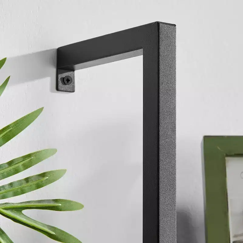 Scaffale a Scala a 5 Ripiani Nero / Bianco, da Parete, Singolo