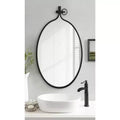 Specchio da parete ovale nero con cornice in metallo, 20x34, singolo