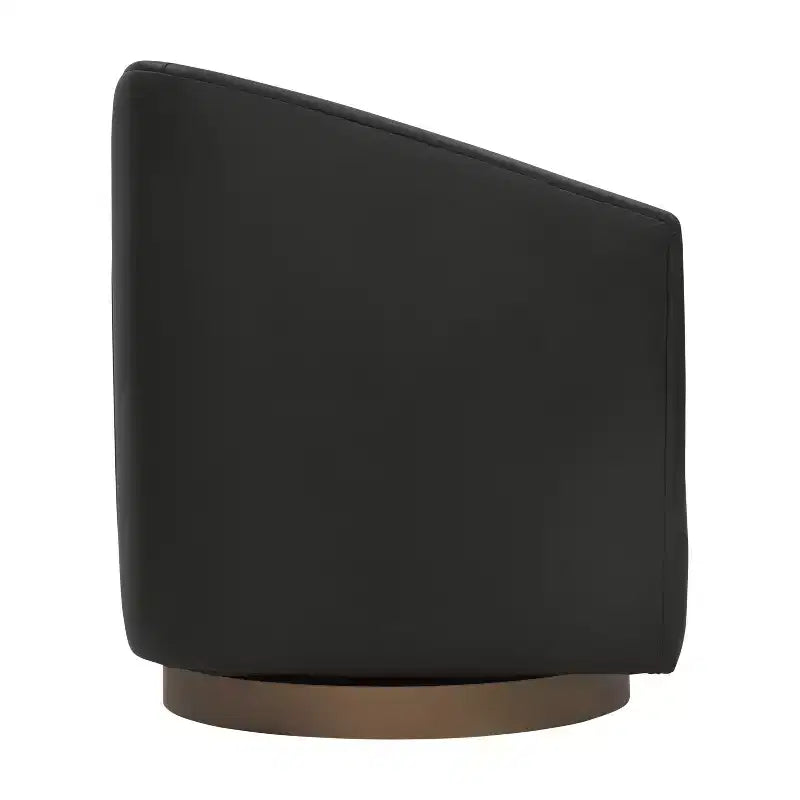 Poltrona da salotto a botte girevole con rivestimento in pelle sintetica effetto pelle in colori nero/marrone/crema/grigio e tessuto bouclé, 1 posto
