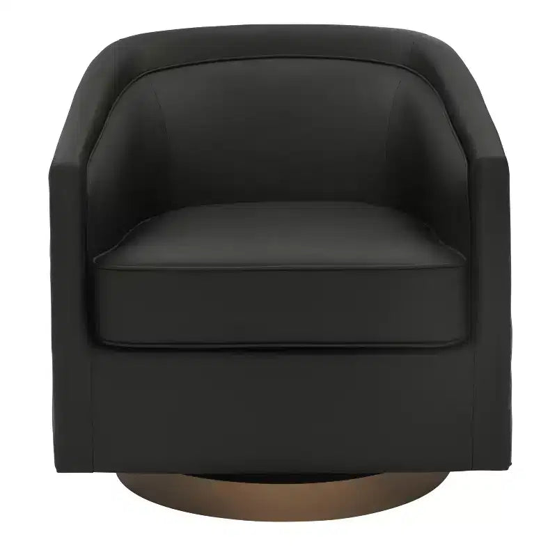 Poltrona da salotto a botte girevole con rivestimento in pelle sintetica effetto pelle in colori nero/marrone/crema/grigio e tessuto bouclé, 1 posto