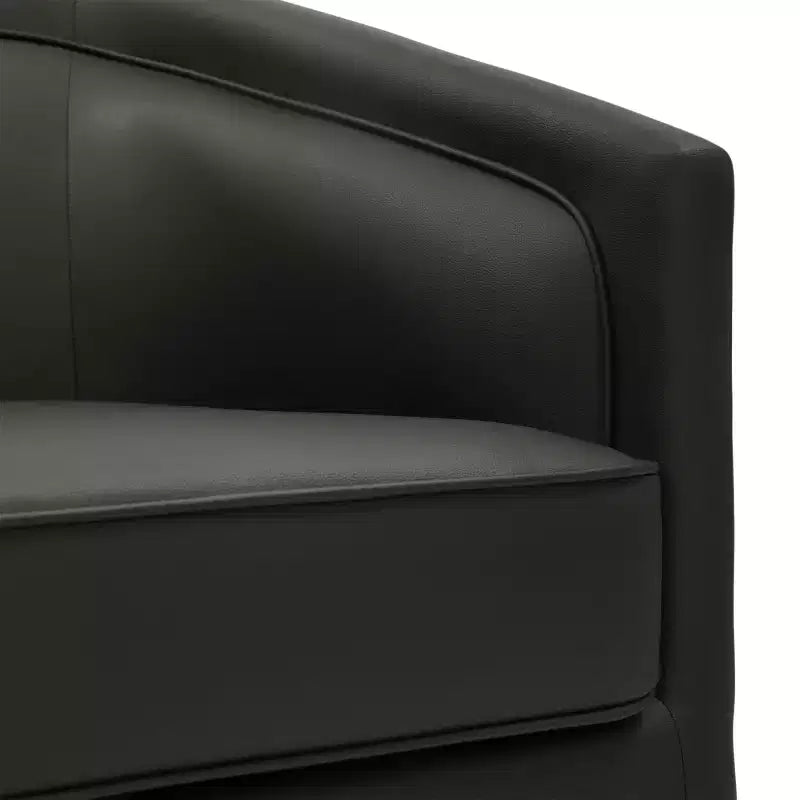 Poltrona da salotto a botte girevole con rivestimento in pelle sintetica effetto pelle in colori nero/marrone/crema/grigio e tessuto bouclé, 1 posto