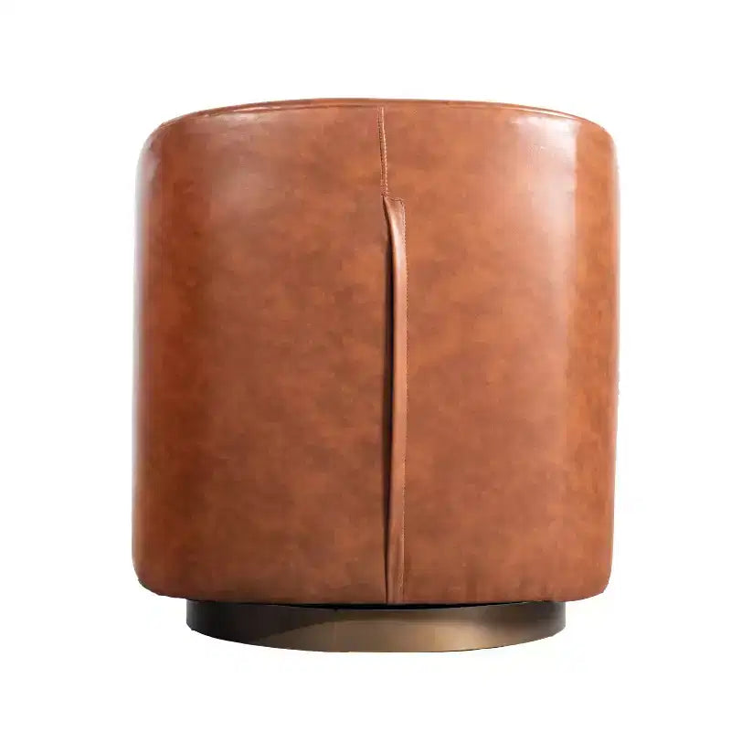 Poltrona da salotto a botte girevole con rivestimento in pelle sintetica effetto pelle in colori nero/marrone/crema/grigio e tessuto bouclé, 1 posto