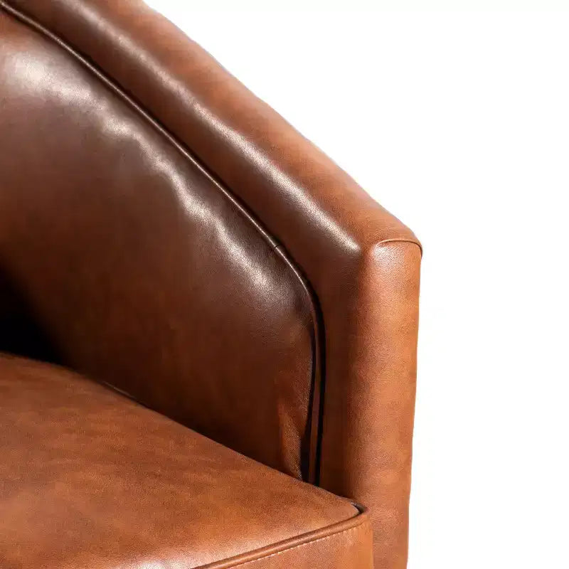 Poltrona da salotto a botte girevole con rivestimento in pelle sintetica effetto pelle in colori nero/marrone/crema/grigio e tessuto bouclé, 1 posto