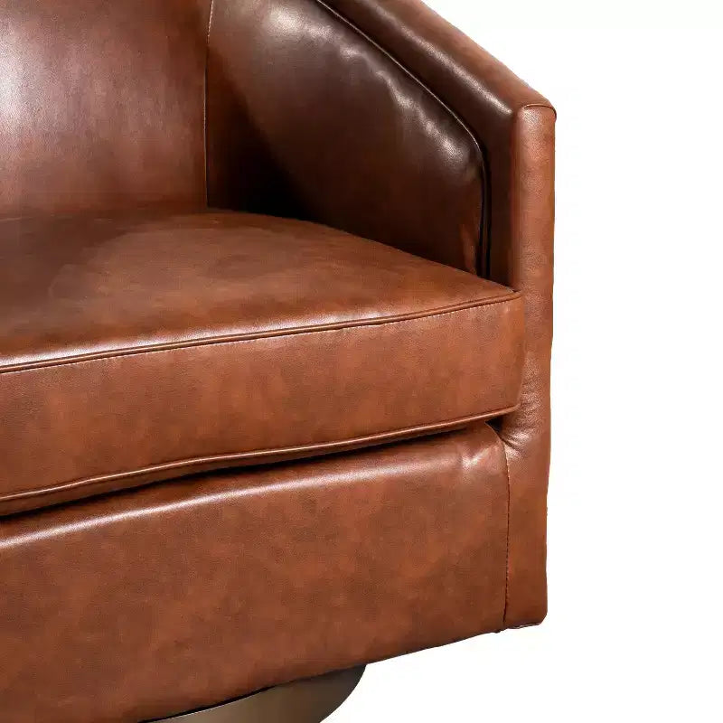 Poltrona da salotto a botte girevole con rivestimento in pelle sintetica effetto pelle in colori nero/marrone/crema/grigio e tessuto bouclé, 1 posto