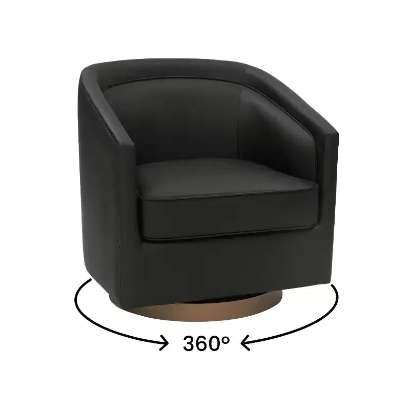 Poltrona da salotto a botte girevole con rivestimento in pelle sintetica effetto pelle in colori nero/marrone/crema/grigio e tessuto bouclé, 1 posto