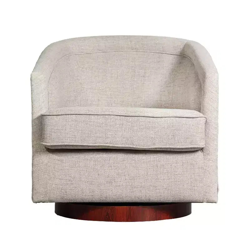 Poltrona da salotto a botte girevole con rivestimento in pelle sintetica effetto pelle in colori nero/marrone/crema/grigio e tessuto bouclé, 1 posto