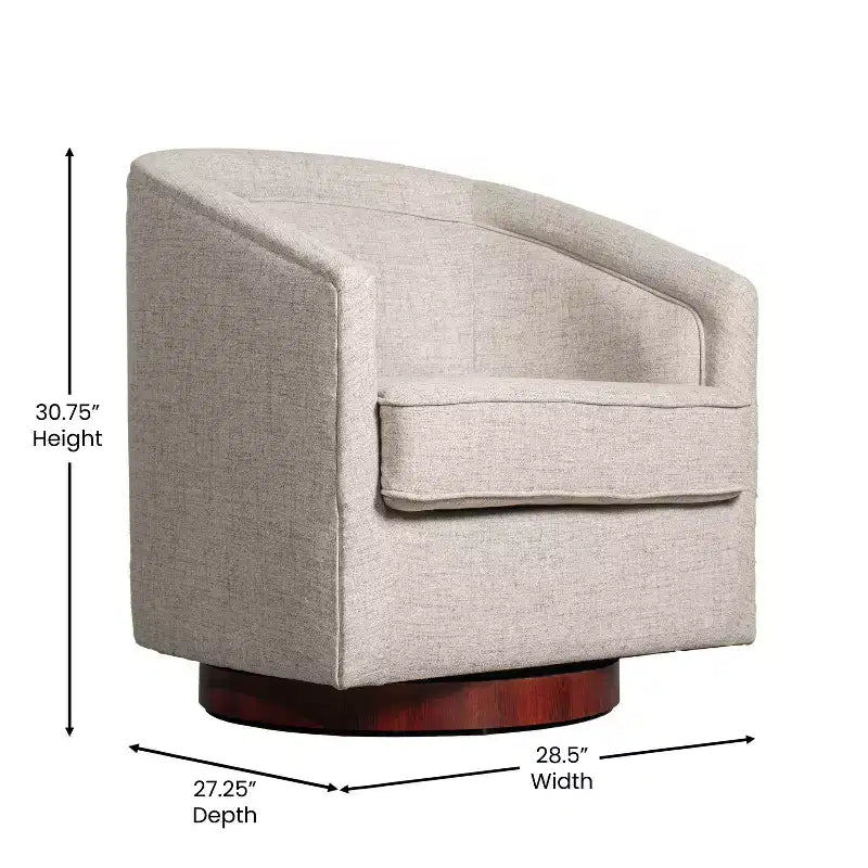 Poltrona da salotto a botte girevole con rivestimento in pelle sintetica effetto pelle in colori nero/marrone/crema/grigio e tessuto bouclé, 1 posto