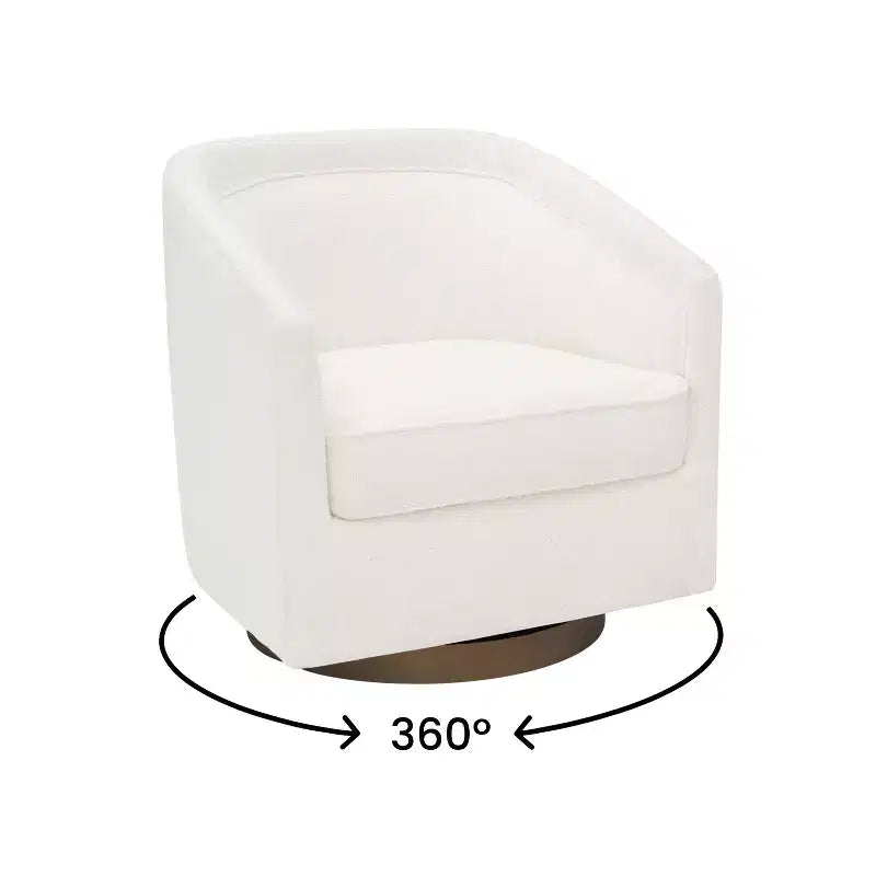 Poltrona da salotto a botte girevole con rivestimento in pelle sintetica effetto pelle in colori nero/marrone/crema/grigio e tessuto bouclé, 1 posto