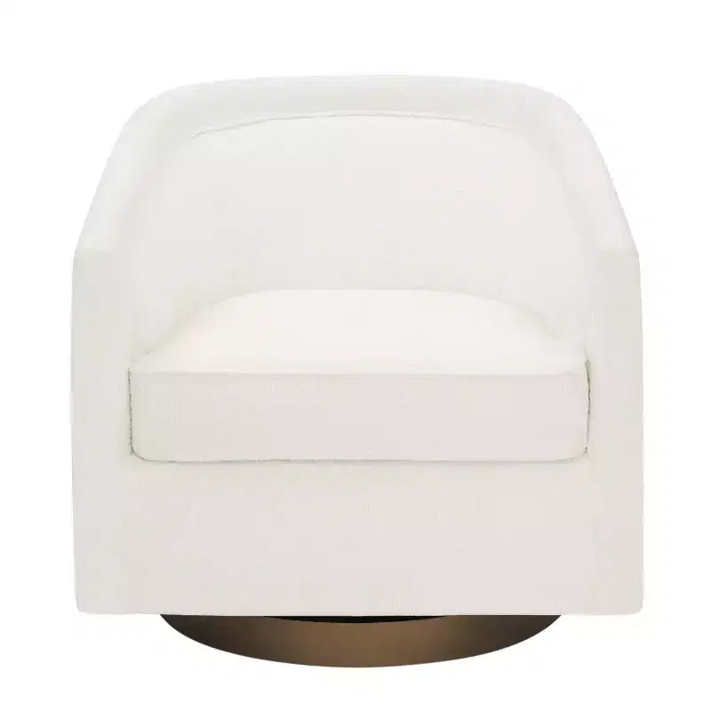 Poltrona da salotto a botte girevole con rivestimento in pelle sintetica effetto pelle in colori nero/marrone/crema/grigio e tessuto bouclé, 1 posto