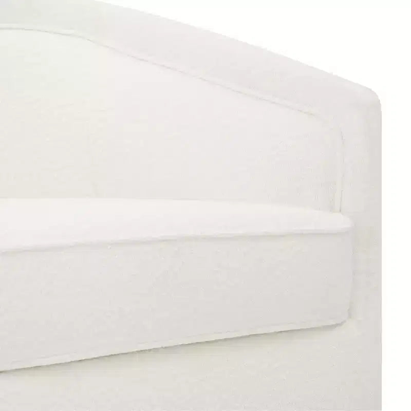 Poltrona da salotto a botte girevole con rivestimento in pelle sintetica effetto pelle in colori nero/marrone/crema/grigio e tessuto bouclé, 1 posto
