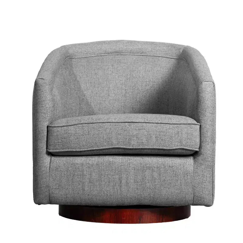Poltrona da salotto a botte girevole con rivestimento in pelle sintetica effetto pelle in colori nero/marrone/crema/grigio e tessuto bouclé, 1 posto