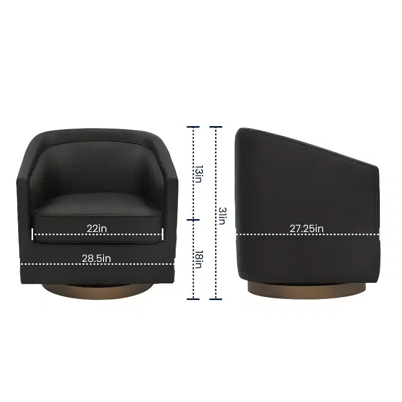 Poltrona da salotto a botte girevole con rivestimento in pelle sintetica effetto pelle in colori nero/marrone/crema/grigio e tessuto bouclé, 1 posto