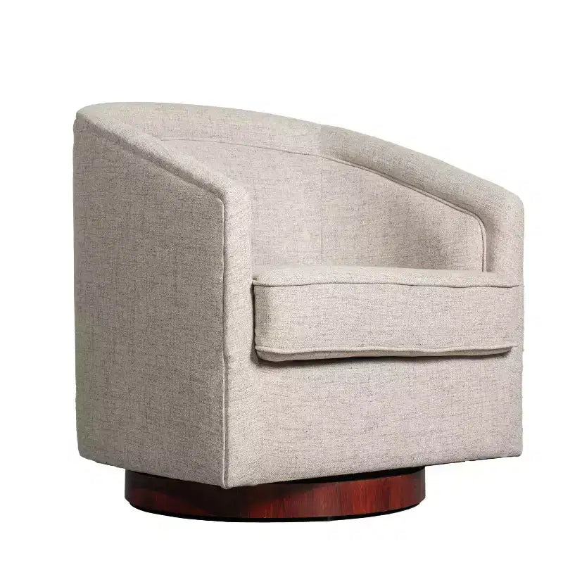 Poltrona da salotto a botte girevole con rivestimento in pelle sintetica effetto pelle in colori nero/marrone/crema/grigio e tessuto bouclé, 1 posto