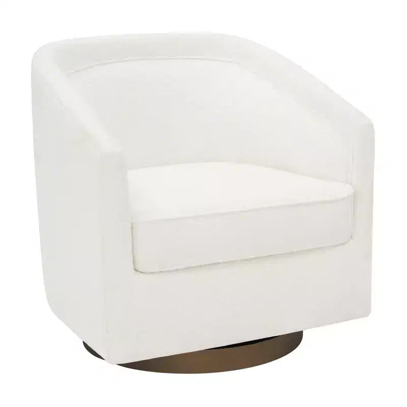 Poltrona da salotto a botte girevole con rivestimento in pelle sintetica effetto pelle in colori nero/marrone/crema/grigio e tessuto bouclé, 1 posto