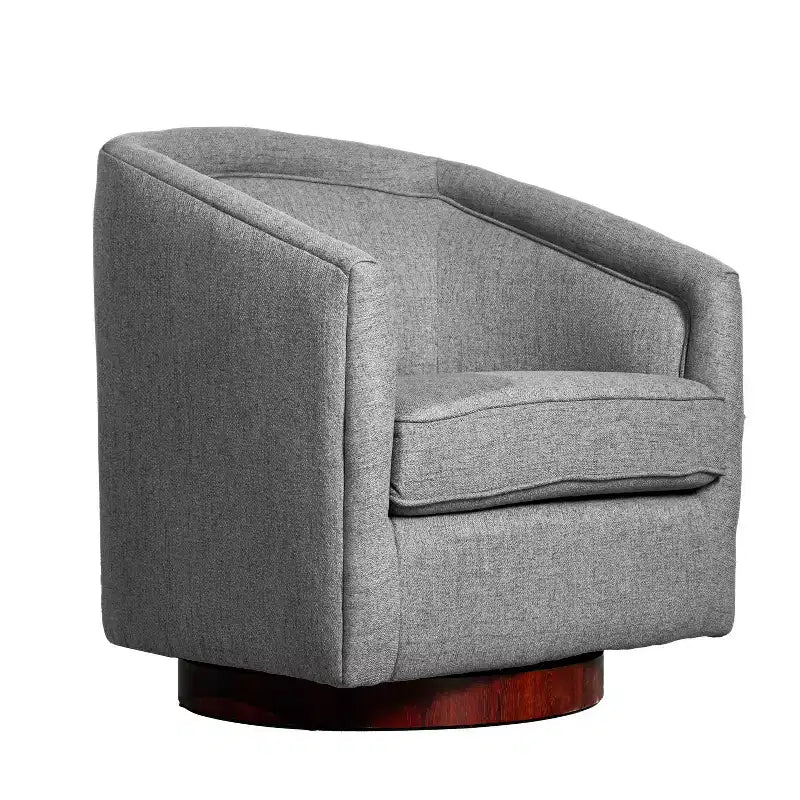 Poltrona da salotto a botte girevole con rivestimento in pelle sintetica effetto pelle in colori nero/marrone/crema/grigio e tessuto bouclé, 1 posto