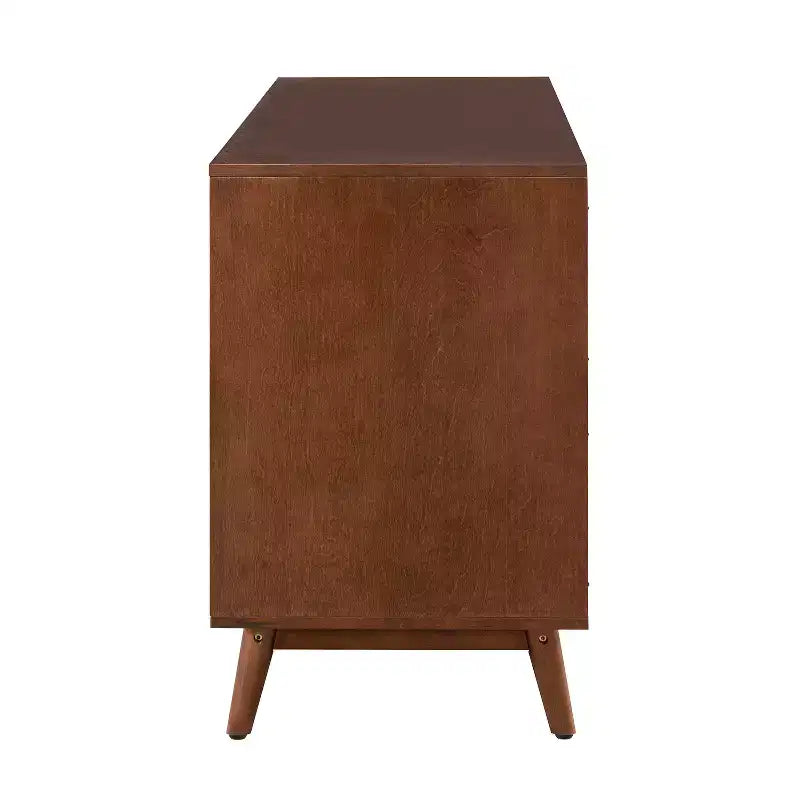 Credenza a 3 cassetti larga 147 cm con ante a doghe, Acorn/Walnut