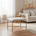 Uttermost Avenham 24 Wide White Fabric Accent Bench