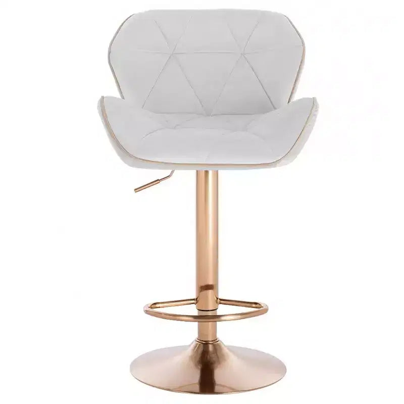Sgabello da bar regolabile in velluto con girevole a 360° – Base Nera/Oro, Bordino a Contrasto, Posti a sedere 1