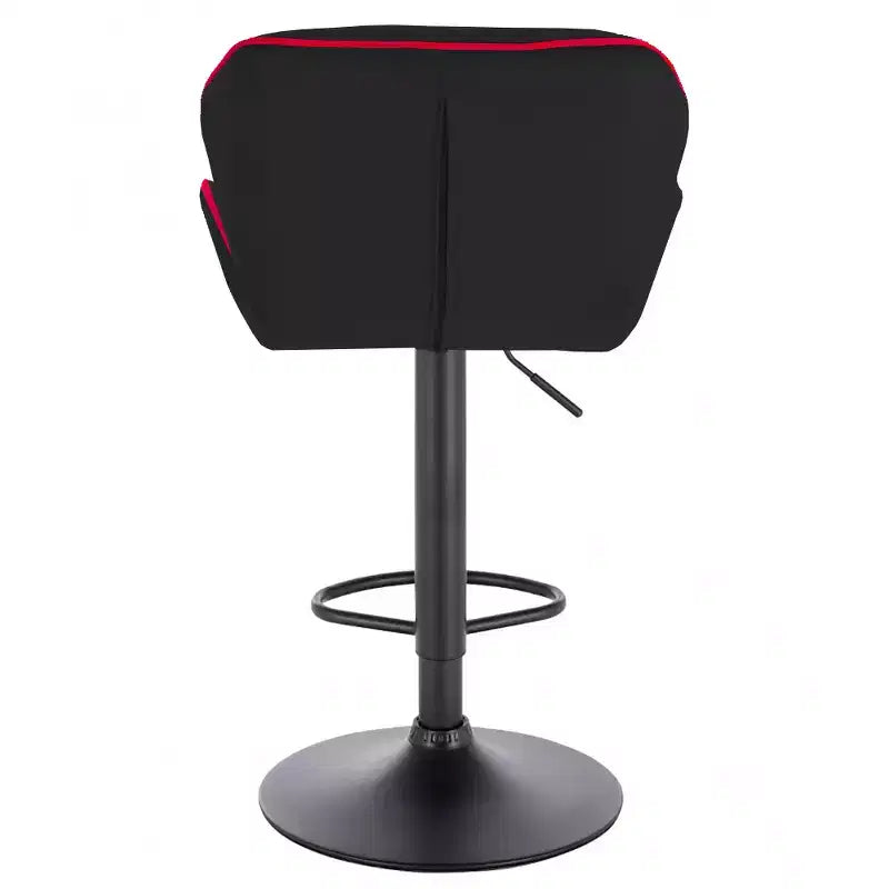 Sgabello da bar regolabile in velluto con girevole a 360° – Base Nera/Oro, Bordino a Contrasto, Posti a sedere 1