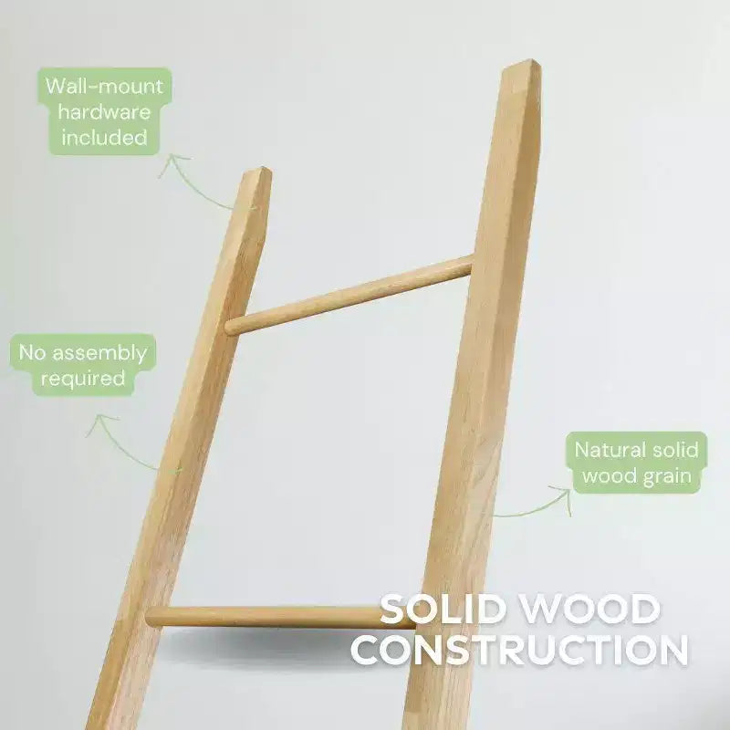 Scala Decorativa in Legno Tinto Marrone – 5 Pioli, Singola