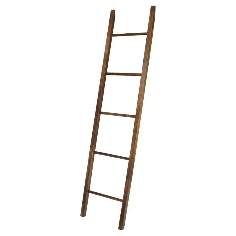 Scala Decorativa in Legno Tinto Marrone – 5 Pioli, Singola