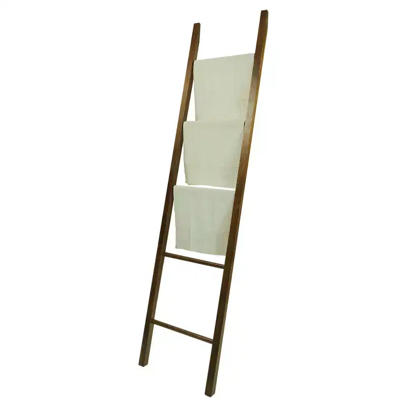 Scala Decorativa in Legno Tinto Marrone – 5 Pioli, Singola