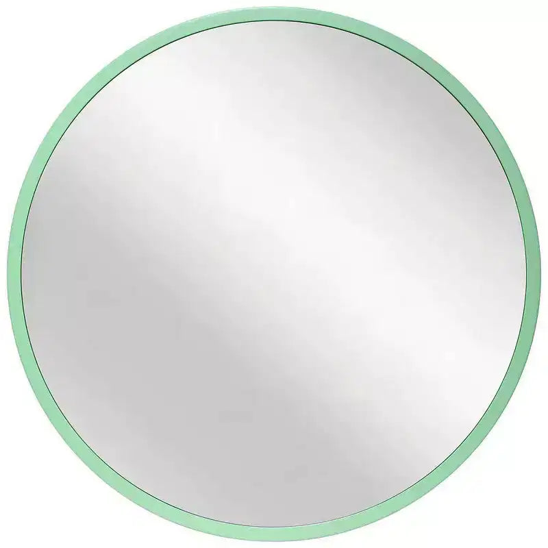 Specchio da parete rotondo opaco, kaki/verde menta, singolo, 50,8 cm